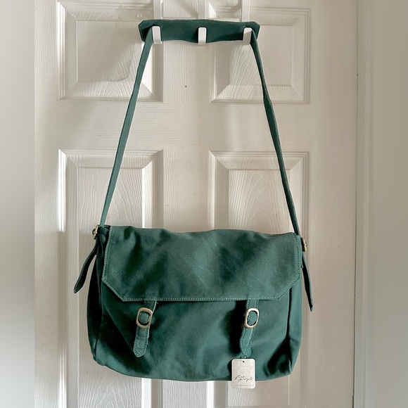 FREE PEOPLE Zahara Suede Messenger Bag / Enchanted Forest - Picture 11 of 16